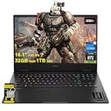 HP Omen 16 Gaming Laptop 16.1" FHD IPS 165Hz (100% sRGB) Intel 10-core i7-13620H 32GB RAM 1TB SSD GeForce RTX 4060 RGB Backlit FHD Privacy Camera Fast Charging B&O Win11 w/ICP Accessory