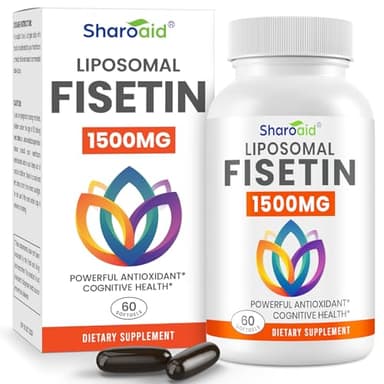1500mg Fisetin Supplements - Powerful Absorption with Liposomal Delivery,98% Pure Fisetin,Polyphenol Antioxidant for Healthy Aging,Non-GMO - 1 Bottles, 60 Softgels for Adults