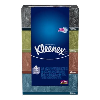 Kleenex Everyday Tissues, 160 sheet Flat Box 4 Piece, 2.508 lb