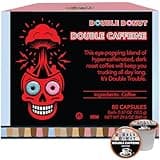 Double Donut High Caffeine Coffee Pods, Extra Strong Double Caffeine Coffee Cups for Keurig K Cup Brewer Machines Single Serve Dark Roast Coffee, 80 Count