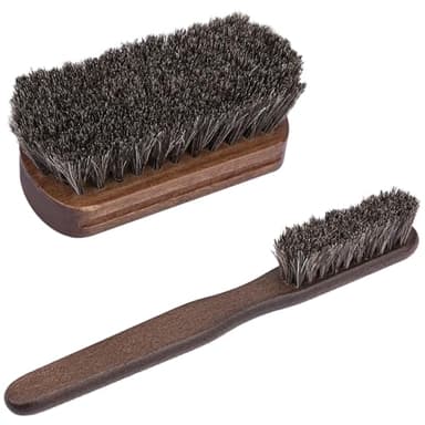 2 PCS Leather Brush Car Detailing, Horse Hair Brush, Car Cleaning Supplies, Car Interior Brush, Carpet Brush for Car Detailing, for Car Interior Seat, Carpet, Upholstery, Furniture and Shoes