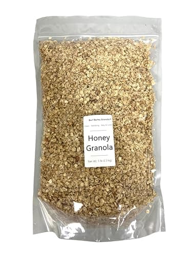 Burl Barley Granola, Honey Granola, Whole Grain Barley Cereal, Delicious Granola for Yogurt Parfaits, Bulk 5 Pound Bag, Great for Cafes and Home Food Storage