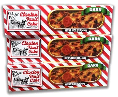 Claxton Fruit Cake – 3-1 Lb. Dark Recipe | Old Fashioned Holiday Fruitcake Packed in Signature Claxton Individual Gift Cartons | A Traditional Holiday Favorite | 3 Pack