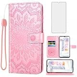 Phone Case for LG Velvet 5G/LGVelvet Verizon G5 UW T-Mobile 2020 Wallet Cases with Tempered Glass Screen Protector Leather Slim Flip Cover Card Holder Stand Cell LM G900UM 4G Tmobile Women Rose Gold
