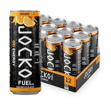 Jocko GO Afterburner Orange Energy Drink - Keto, Vitamin B12, Vitamin B6, Electrolytes, L Theanine, Magnesium- Energy Boost, Sugar Free Nootropic Monk Fruit Blend - 12 Pack - Packaging May Vary
