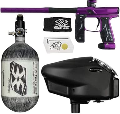 Empire Axe 2.0 Paintball Gun Package Kit w/Air Tank and Halo Too Loader (Dust Purple/Dust Black)