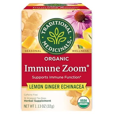 Traditional Medicinals Organic Immune Zoom Lemon Ginger Tea - 16 Ct.
