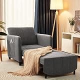 ZZW Sleeper Chair 84" Extra Long Convertible Chair Bed Upgraded 3-in-1 to 4-in-1 Pull Out Chair & Single Sofa Bed for Adult Sleeping Chair for Living Room & Small Space (Dark Grey)