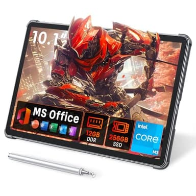 Tylvx 2-in-1 Tablet Win 11-10.1" Touchscreen PC, Intel m3 8100Y up to 3.4GHz, 12GB RAM 256GB SSD, with Stylus & Case for Home, Business, Students, Digital Sketching