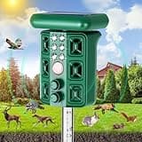 2025 Advanced Solar Ultrasonic Animal Repellent Outdoor, Squirrel Repellent with Motion Detection, Waterproof Cat Repellent to Repel Deer Dog Raccoon Skunk Rabbit Bird Out of Yard Farm Garden