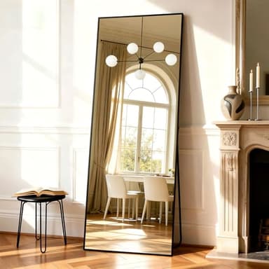 Simple Deluxe Full Length Mirror, 71"x26"Large Floor Mirrors, for Wall Door Bedroom Bathroom Living Room (Black)