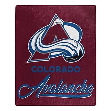 Northwest NHL Colorado Avalanche Unisex-Adult Raschel Throw Blanket, 50" x 60", Signature