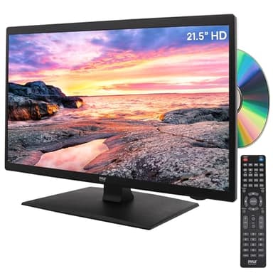 Pyle 21.5" LED Flat Screen TV – 1080p Small TV Monitor w/HDMI, RCA, Slot-in DVD, 12V/24V Car Adapter, Stereo Speakers, VESA Wall Mountable Television, Includes Remote Control – Compact FHD Display