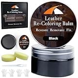 KIEPOL Black Leather Repair Kit, Black Leather Recoloring Balm, Leather Dye - Restore & Renew Scratch, Faded and Aged Leather & Vinyl Couches, Boots, Car Seats or Leather Furniture
