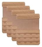 Tamlien Bra Extenders 4 Hook, Stretchy Soft and Comfortable Back Bra Strap Extender - 4 pcs Pack (Skin Color)