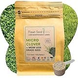 Flawn Seed Micro Clover Plus Mow Less Grass Seed, Low Maintenance, Lawn Alternative, Ground Cover, Kraft Zipper Pouch, with Scoop, Covers Up to 250 SqFt