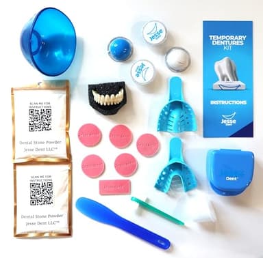 Jesse Dent - DIY Dentures, Customizable Kit with 12 Pieces, Simple to Use. Dentures Upper and Lower, Home Denture Solution for an Ideal Smile, Women and Men