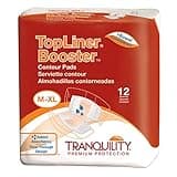 Tranquility TopLiner® Disposable Absorbent Booster Contour Pads for Bowel Incontinence - Contour (21.5" x 13.5") - 12 ct