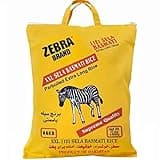 Zebra Basmati Rice - 1121 Sela XXL Parboiled Rice, (10 Lb) Extra Long Grain