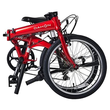 Dahon VYBE D7 Folding Bike, Lightweight Aluminum Frame; 7-Speed Gears; 20” Foldable Bicycle for Adults, Red