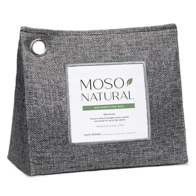 Moso Natural Air Purifying Bag 600g, Premium Charcoal Odor Absorber & Room Deodorizer for Large Spaces — Lasts 2 Years, Bedroom, Basement, Pet Odor Eliminator for Home, Unscented Bamboo Charcoal Bag