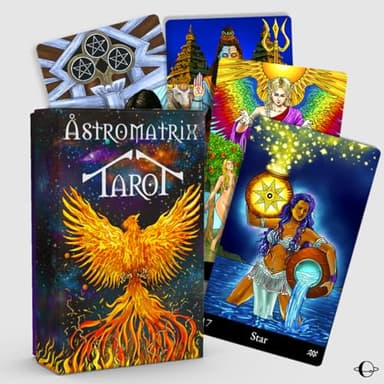 AstroMatrix Tarot Deck with Comprehensive Guide – Modern Symbolism and Enhanced Digital Interpretations for All Levels