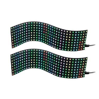 SVFISHKK WS2812B RGB LED Digital Individually Addressable Panel Light LED Module Matrix Screen DC5V Controllers Image Video Text Display (2pcs 8x32 Pixels)