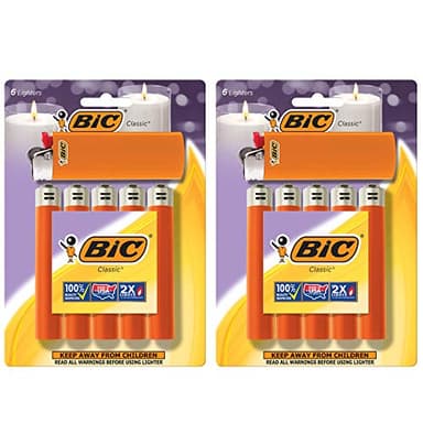 BIC Classic Maxi Pocket Lighter, Orange, 12-Pack (Packaging May Vary)