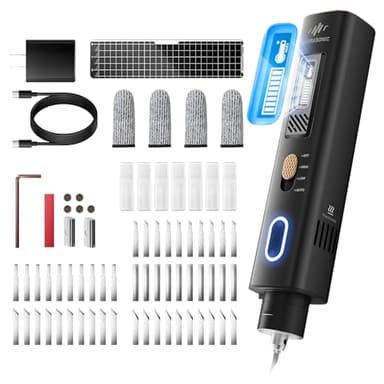 GJMYNSI 2-in-1 Ultrasonic Cutter, 35w Handheld Lightweight Ultrasonic Knife, withable 50 Blades and OLED Display, Suitable for 3D Printing Models of Plastic, Wood, Resin, Polyethylene and Leather