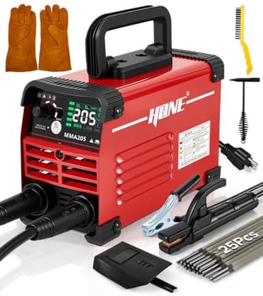 HONE Stick Welder 110v, Upgraded 205Amp Mini Welding Machine with Lift Tig Welding, IGBT Inverter Arc Welder Machine 110v with Hot Start Arc Force Anti-Stick VRD for 1/16"-1/8" Rod, Include 25 Rods.