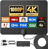 TV Antenna for Smart TV Indoor, TV Antenna for Local Channels,Support 4K 1080p with Signal Booster, 18FT Coax HDTV Cable
