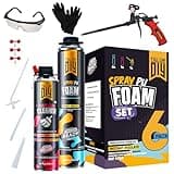 Y’allCanDiy Spray Foam Insulation Kit (6 Pack) – Expanding Foam Sealant for Thermal & Acoustic Insulation – Closed-Cell, High R-Value 5.66, Covers up to 120 Board feet/sq. ft., Seals Gaps & Cracks