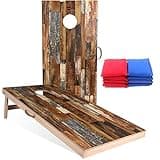 Sportdo Solid Wood Vintage Cornhole Set - Two 4'x2'Cornhole Boards, 8 Cornhole Bags, Perfect for Indoor and Outdoor Toss Games, Friends Competition,Tournaments red