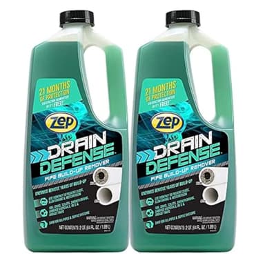 Zep Drain Defense Pipe Build-Up Remover - 64 oz (Case of 2) ZLDC648 - Professional Strength