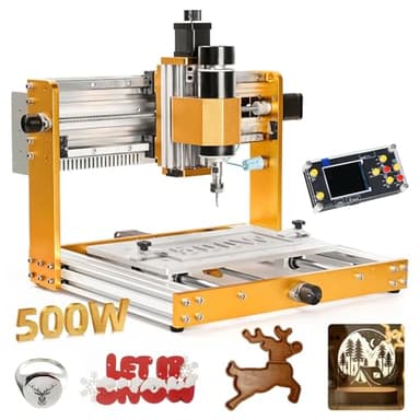 Lunyee 3018 Pro Ultra CNC Machine 500W All-Metal CNC Router Machine, Upgraded 3 Axis Engraver Machine Limit Switches & Emergency-Stop with GRBL Offline Control for Metal, Wood, Acrylic, PCB MDF