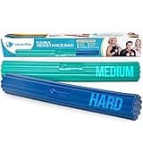 Serenilite 2-PACK Flexible Resistance Bar for Physical Therapy & Tennis Elbow Relief, Hand Therapy Equipment & Wrist Exerciser Strengthener, Resistance Bar for Golfers Elbow, Pain Relief & Tendonitis