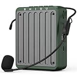 SHIDU Bluetooth Voice Amplifier for Teachers, Portable Voice Amplifier with Wired Headset Microphone,Mini Personal Rechargeable PA System for Classroom,Tour Guides, Speaking, Meetings,Yoga-M200(Green)