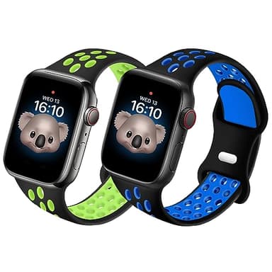 NewJourney Compatible with Kids Apple Watch Band 38mm 40mm 41mm & 42mm 44mm 45mm for Boys Girls, Breathable Soft Silicone Sport Wrist Strap Compatible with iWatch Series 8/7/6/5/4/3/2/1/SE, Black