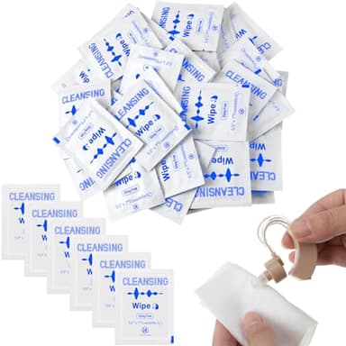 Timgle 200 Count Hearing Aid Wipes Individually Wrapped Cleaning Towelettes Phone Cleaning Wipes Laptop Cleaner Wipes for Earwax Earbuds Sweat Earmold Earplugs in Ear Monitors Clean Removal