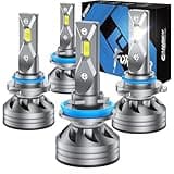 FAHREN H11 9005 Light Bulbs Combo, 60000LM Super Brighter 6500K H9 H8 HB3 Driving Light Bulbs with Fan, Plug and Play, Off-Road Use or Fog Light, Pack of 4