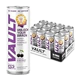 VAULT Caffeine Free Brain Energy Drink – Nootropic for Mental Focus Sharpness Memory and Reaction Time – No Crash or Jitters – Sugar Free – 12 Fl Oz (Pack of 12) – Tart Cherry Flavor