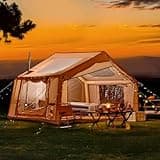 YOLENY 4-6 Person Inflatable Tent with Clear Skylight, Pump & Stove Jack, 97 SFT Waterproof Blow Up Tent, Easy Setup for Family Camping & Hiking