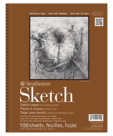 Strathmore 400 Series Sketch Pad, 5.5x8.5 inch, 100 Sheets - Artist Sketchbook for Drawing, Illustration, Art Class Students