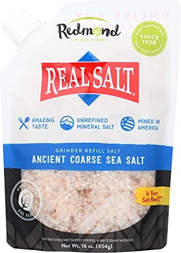 Redmond Real Salt- Nature's First Sea Salt- Coarse Salt- Grinder Refill Pouch (1 Pack)