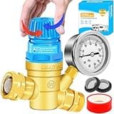 Upgraded RV Water Pressure Regulator, Water Pressure Regulator with Adjustable Handle, Water Pressure Regulator for RV Camper, with Oil Gauge, for RV Camper Travel Trailer
