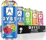 RYSE Up Supplements RYSE Fuel Sugar Free Energy Drink | Vegan Friendly, Gluten Free | 0-5 Calories | 200mg Natural Caffeine | 12 Pack (Variety Pack)