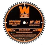 WEN BL1060 10-Inch 60-Tooth Fine-Finish Professional Woodworking Saw Blade for Miter Saws and Table Saws, Silver,Pack of one