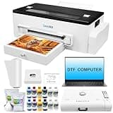 Lancelot A3 l1800 DTF Transfer Printing Machine with Roll Feeder, White Ink Circulation and Easy Operation,DTF Printer Bundle for Dark and Light Clothing (Printer+Oven+Laptop+consumable)