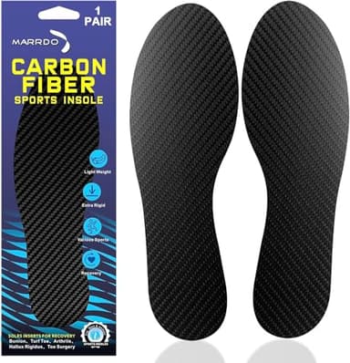 Carbon Fiber Insole 1 Pair for Men & Women, Rigid Support Carbon Fiber Shoe Inserts for Arthritis,Turf Toe, Hallux Limitus, Foot Fractures (11.61 Inch,Women's 14-14.5, Men's 13-13.5)