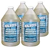 Quality Chemical Glide Window Washer's Solution Commercial Window Cleaning Soap - Outdoor Glass Cleaner for Window Washing Solution, Window Cleaning Solution - 128 oz (Pack of 4)